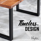 Pieds de table carrés en acier noir mat pour projets de bricolage, lot de 2, style industriel