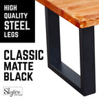 Pieds de table carrés en acier noir mat pour projets de bricolage, lot de 2, style industriel