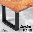 Pieds de table carrés en acier noir mat pour projets de bricolage, lot de 2, style industriel