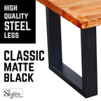 Pieds de table carrés en acier noir mat pour projets de bricolage, lot de 2, style industriel