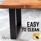 Pieds de table carrés en acier noir mat pour projets de bricolage, lot de 2, style industriel
