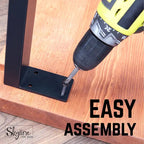 Pieds de table carrés en acier noir mat pour projets de bricolage, lot de 2, style industriel