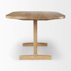 Scandinavian Solid Mango Wood Oval Dining Table, T-Shaped Legs, Seats 8, 84"L