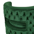 Modern Glam Round Open Back Velvet Swivel Club Chair with Copper Base