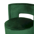Modern Glam Round Open Back Velvet Swivel Club Chair with Copper Base