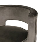 Modern Glam Round Open Back Velvet Swivel Club Chair with Copper Base