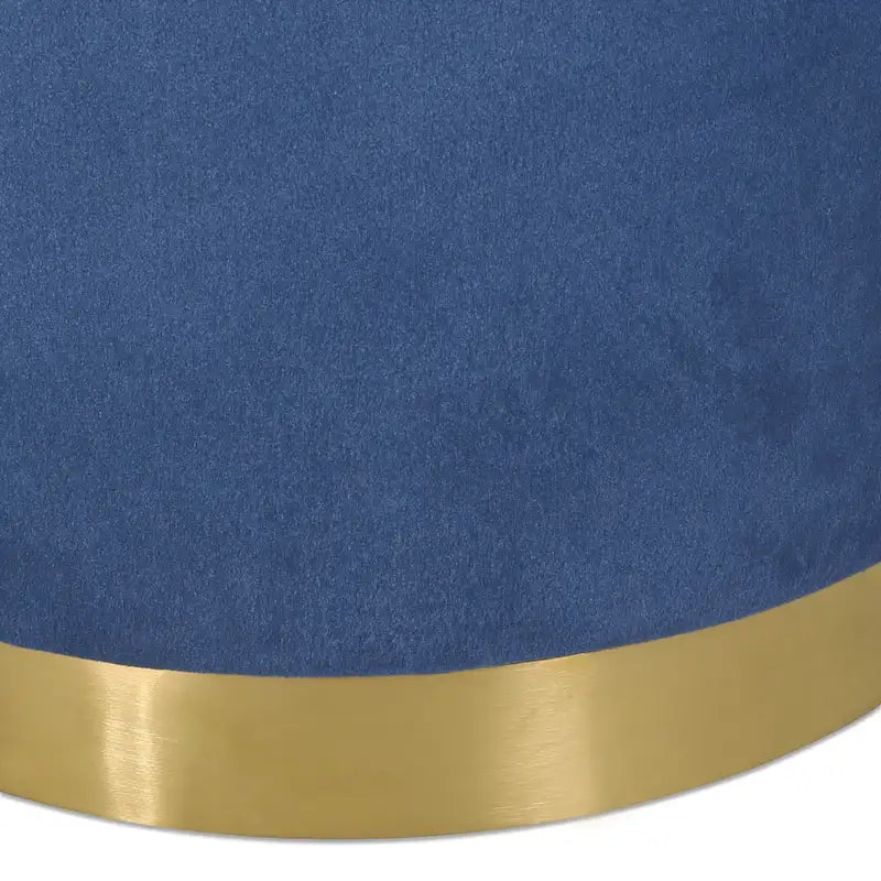 Modern Glam Round Open Back Velvet Swivel Club Chair with Copper Base