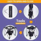Portable Folding Camping Table, Double Deck, 4 Cup Holders & Carry Bag, Picnic & Beach