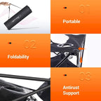 Portable Folding Camping Table, Double Deck, 4 Cup Holders & Carry Bag, Picnic & Beach