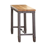 Industrial Chairside End Table, Distressed Pine Top & Iron Base, 24"H x 24"W