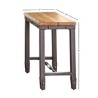 Industrial Chairside End Table, Distressed Pine Top & Iron Base, 24"H x 24"W