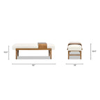 52" Boucle Faux Sherpa Upholstered Telephone Bench with Sliding Shelf
