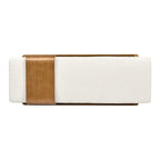 52" Boucle Faux Sherpa Upholstered Telephone Bench with Sliding Shelf