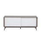 Mid-Century Modern TV Stand, Sliding Doors & Cable Management, Fits 65" TV, 58"W