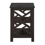 Table d'appoint transitoire en MDF avec 3 étagères, motif de panneau géométrique, 40 cm