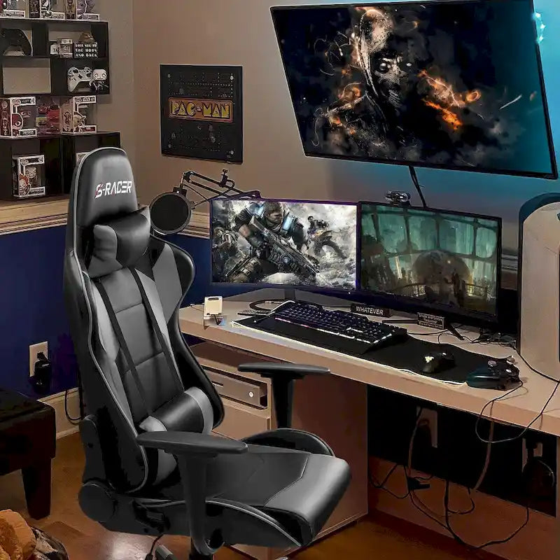 Ergonomic Faux Leather Adjustable Swivel Office & Gaming Chair