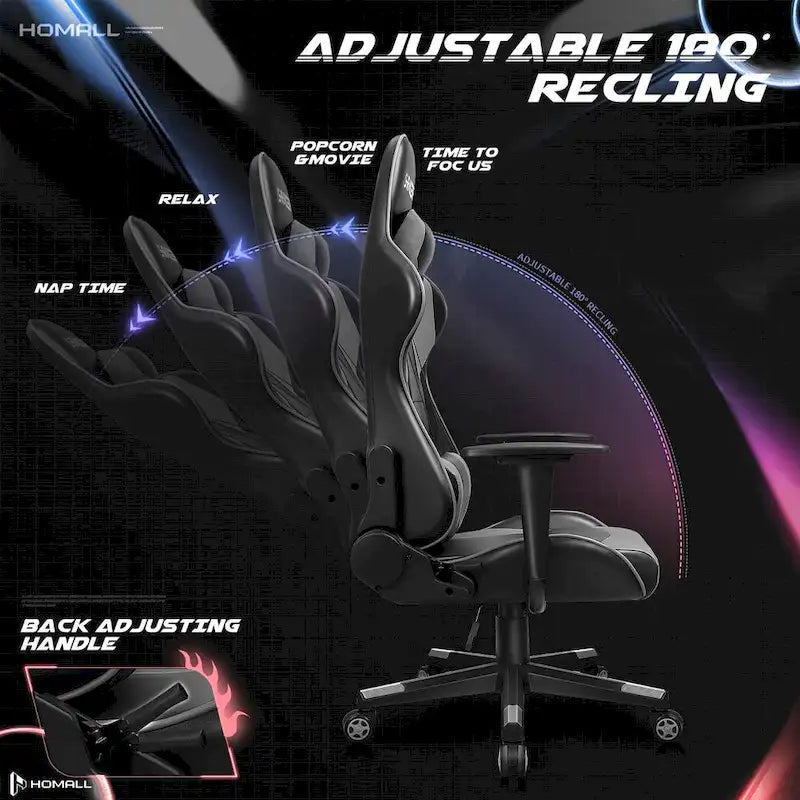 Ergonomic Faux Leather Adjustable Swivel Office & Gaming Chair