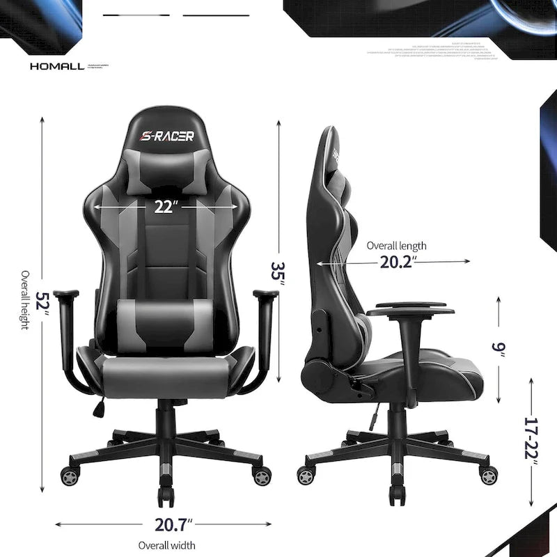 Ergonomic Faux Leather Adjustable Swivel Office & Gaming Chair