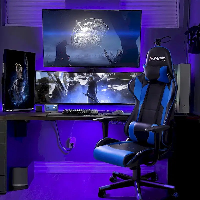 Ergonomic Faux Leather Adjustable Swivel Office & Gaming Chair
