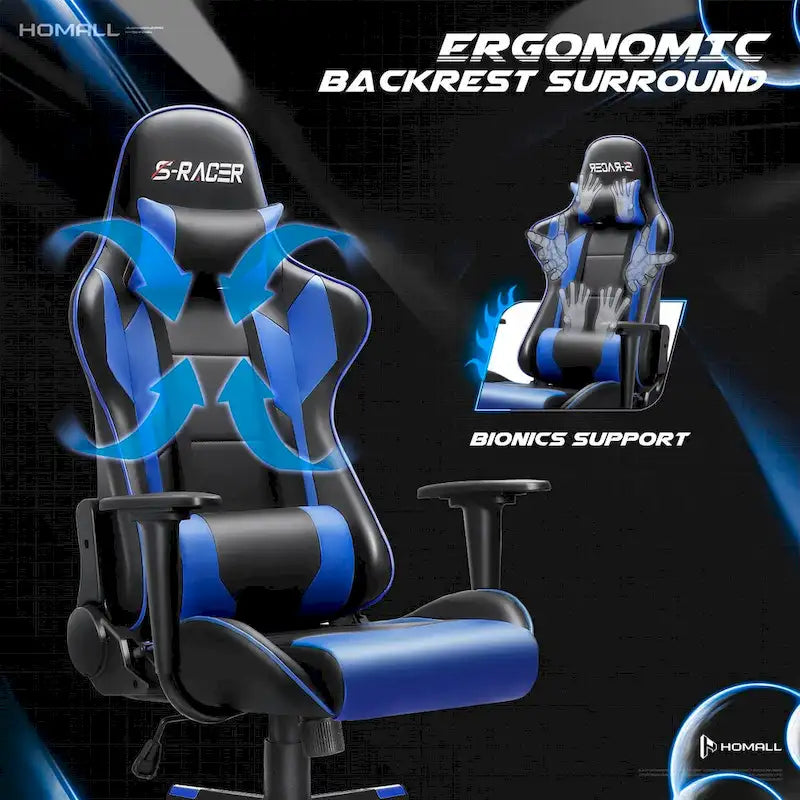 Ergonomic Faux Leather Adjustable Swivel Office & Gaming Chair