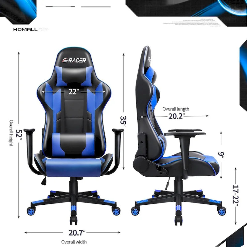 Ergonomic Faux Leather Adjustable Swivel Office & Gaming Chair