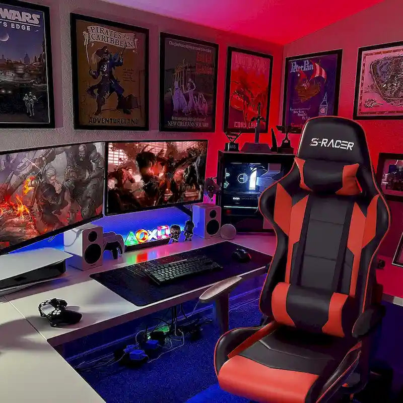 Ergonomic Faux Leather Adjustable Swivel Office & Gaming Chair