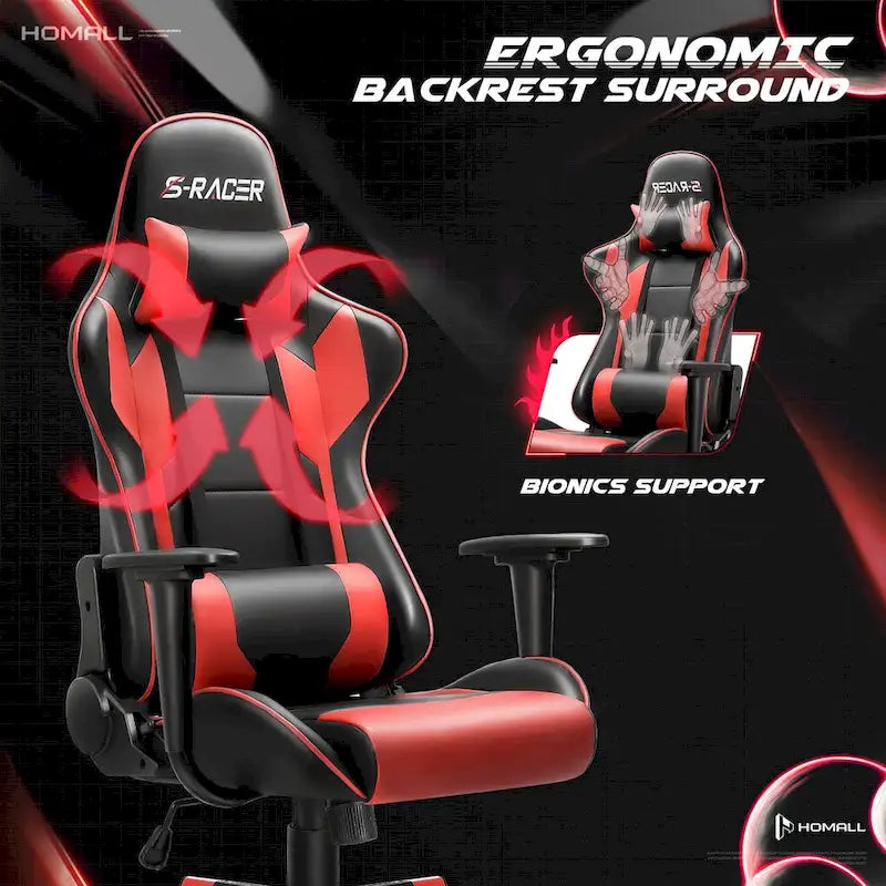 Ergonomic Faux Leather Adjustable Swivel Office & Gaming Chair