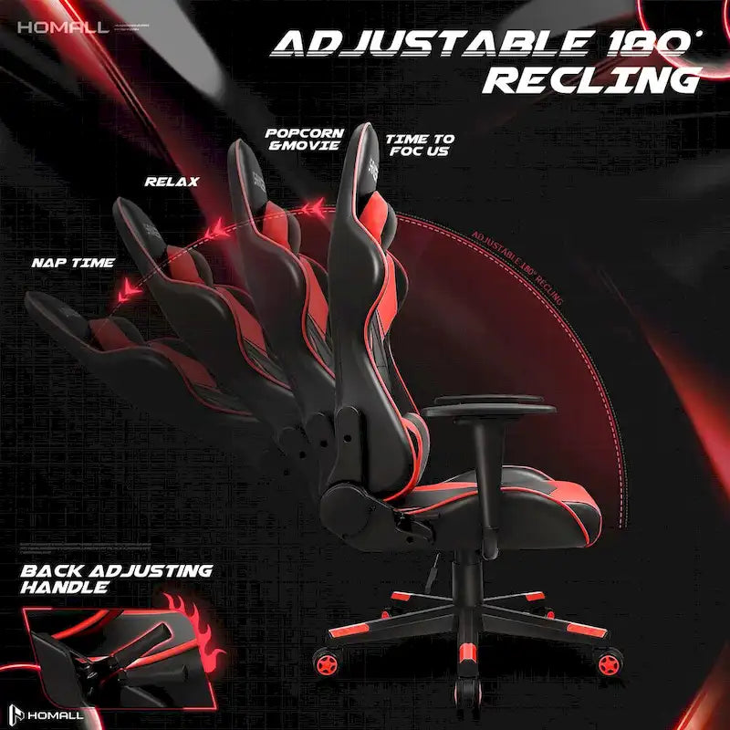 Ergonomic Faux Leather Adjustable Swivel Office & Gaming Chair