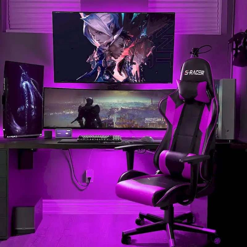 Ergonomic Faux Leather Adjustable Swivel Office & Gaming Chair