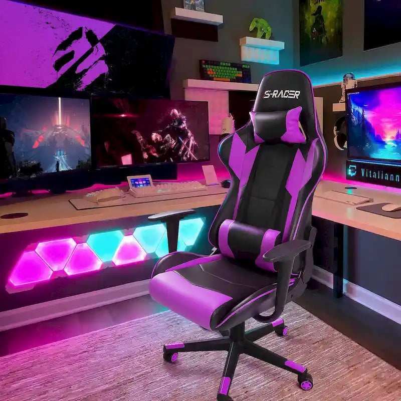 Ergonomic Faux Leather Adjustable Swivel Office & Gaming Chair