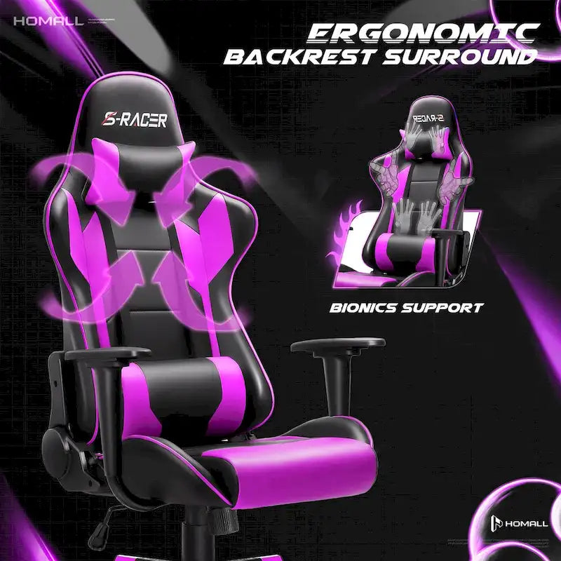 Ergonomic Faux Leather Adjustable Swivel Office & Gaming Chair