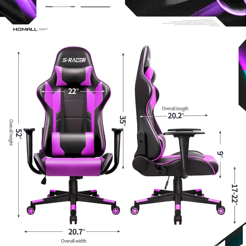 Ergonomic Faux Leather Adjustable Swivel Office & Gaming Chair