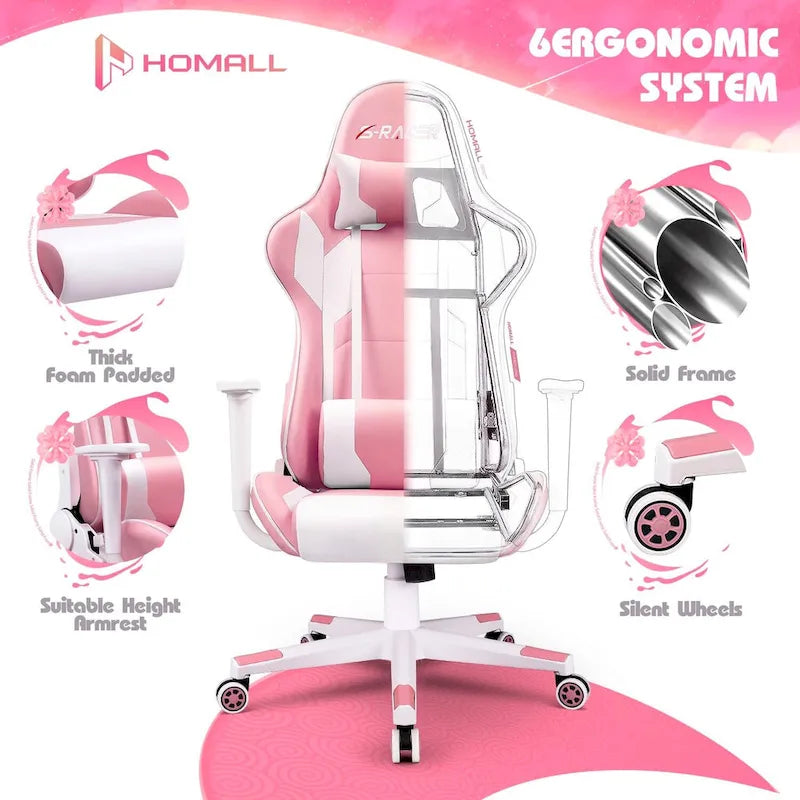 Ergonomic Faux Leather Adjustable Swivel Office & Gaming Chair