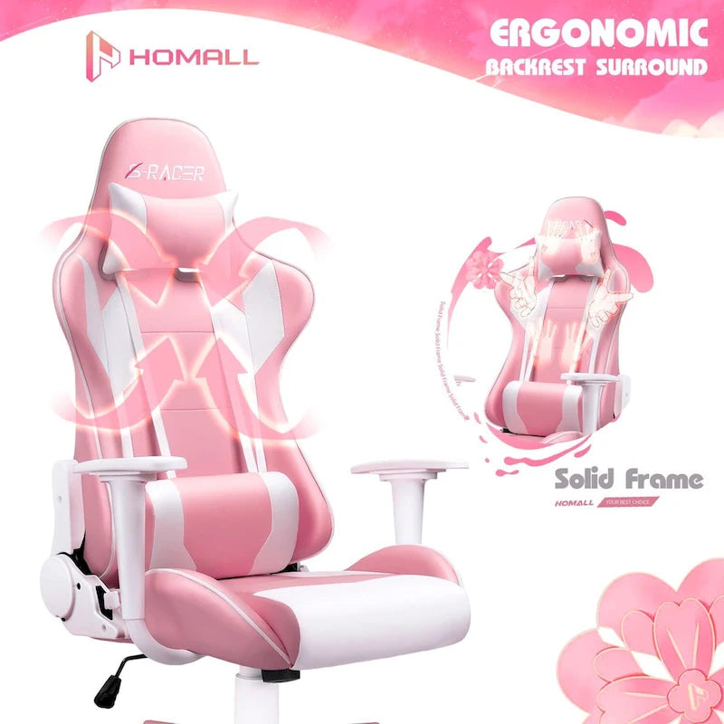 Ergonomic Faux Leather Adjustable Swivel Office & Gaming Chair
