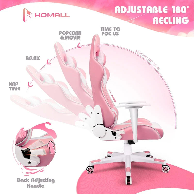Ergonomic Faux Leather Adjustable Swivel Office & Gaming Chair