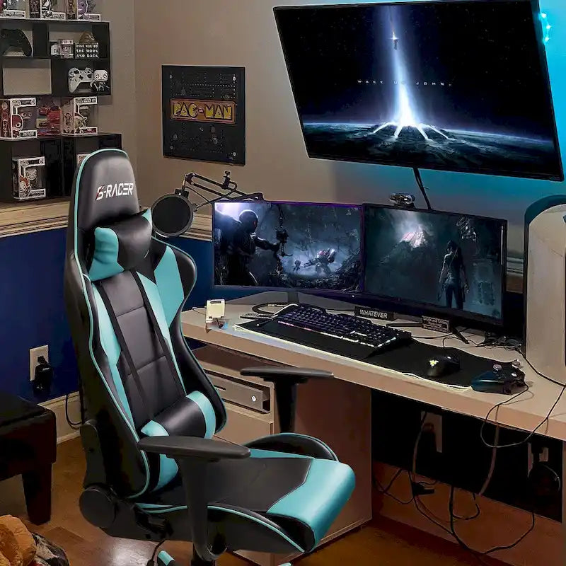 Ergonomic Faux Leather Adjustable Swivel Office & Gaming Chair