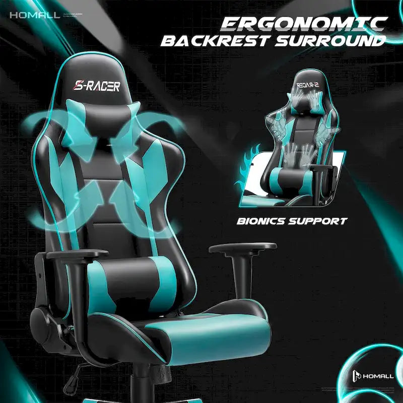 Ergonomic Faux Leather Adjustable Swivel Office & Gaming Chair