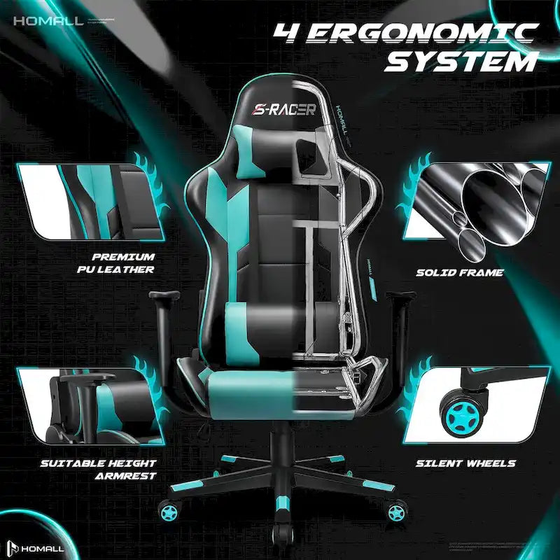 Ergonomic Faux Leather Adjustable Swivel Office & Gaming Chair