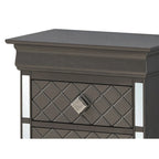 Mirrored Wood 2-Drawer Nightstand – Glamorous Bedroom Side Table