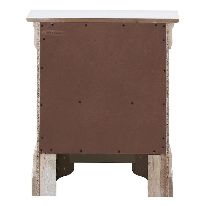 Mirrored Wood 2-Drawer Nightstand – Glamorous Bedroom Side Table