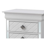 Mirrored Wood 2-Drawer Nightstand – Glamorous Bedroom Side Table