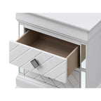 Mirrored Wood 2-Drawer Nightstand – Glamorous Bedroom Side Table