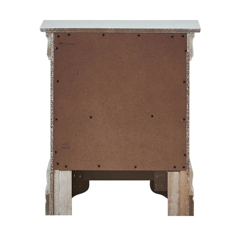 Mirrored Wood 2-Drawer Nightstand – Glamorous Bedroom Side Table