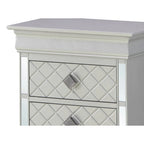 Mirrored Wood 2-Drawer Nightstand – Glamorous Bedroom Side Table