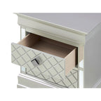 Mirrored Wood 2-Drawer Nightstand – Glamorous Bedroom Side Table