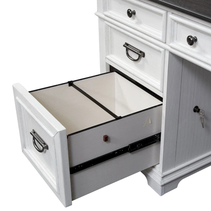 Ensemble de bureau en L avec huche, bois de pin, prises de courant et ports USB intégrés