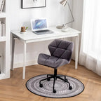Diamond Tufted Velvet Swivel Office Chair, Adjustable Height, Armless, 20.5"W