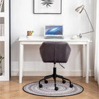 Diamond Tufted Velvet Swivel Office Chair, Adjustable Height, Armless, 20.5"W