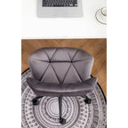 Diamond Tufted Velvet Swivel Office Chair, Adjustable Height, Armless, 20.5"W