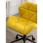 Diamond Tufted Velvet Swivel Office Chair, Adjustable Height, Armless, 20.5"W